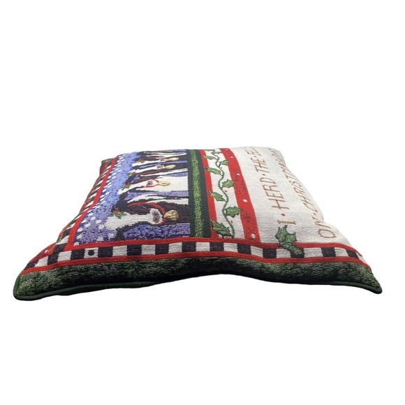 Tapestry Cow Pillow Farm Farming Barn Country Christmas I Herd the Bells 13x13 - Picture 3 of 4